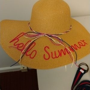 Strand "hello summer" Designer hat with pink band